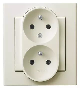 Ospel Sonata Бежевый Розетка 2-яс/з польск.станд, с незаменяемыми фазами GP-2RC/27
