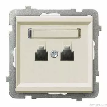 Ospel Sonata Бежевый Розетка телефонная 2-я - параллельная, без рамки GPT-2RR/m/27