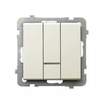 Ospel Sonata Бежевый Выключатель 3-клавишный с подсветкой, без рамки LP-13RS/m/27