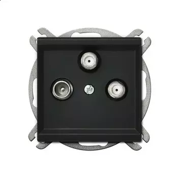 Ospel Sonata Черный металлик Розетка 2-я ТВ-САТ-САТ, без рамки GPA-R2S/m/33