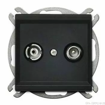 Ospel Sonata Черный металлик Розетка антенная оконечная ZAK-10, без рамки GPA-10RPZ/m/33