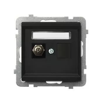 Ospel Sonata Черный металлик Розетка для выравнивания потенциалов 1-я GPE-1R/m/33