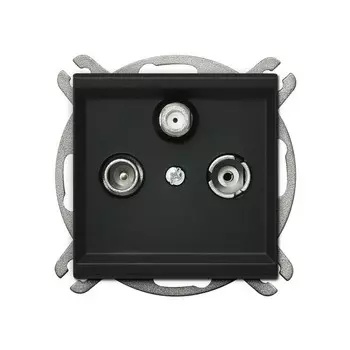 Ospel Sonata Черный металлик Розетка TV-SAT ооконечная, коэффициент затухания 1,5-2 дБ GPA-RS/m/33