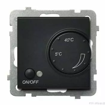 Ospel Sonata Черный металлик Терморегулятор с наружным датчикм RTP-1RN/m/33