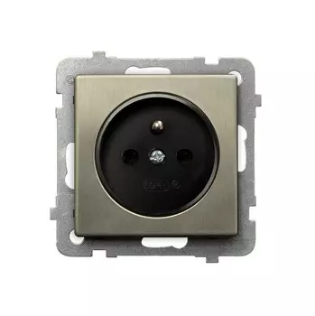 Ospel Sonata Медь (Новое серебро) Розетка 1-я с/з польск.станд, без рамки GP-1RMZ/m/44