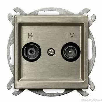 Ospel Sonata Медь (Новое серебро) Розетка антенная проходная ZAP-16, без рамки GPA-16RMP/m/44