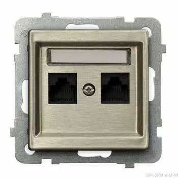 Ospel Sonata Медь (Новое серебро) Розетка компьютерная 1-я, категория 5e, RJ-45, без рамк GPK-2RM/K/m/44