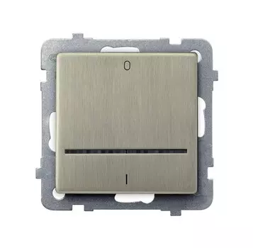 Ospel Sonata Медь (Новое серебро) Выключатель 2-полюсный с подсветкой, без рамки LP-11RMS/m/44
