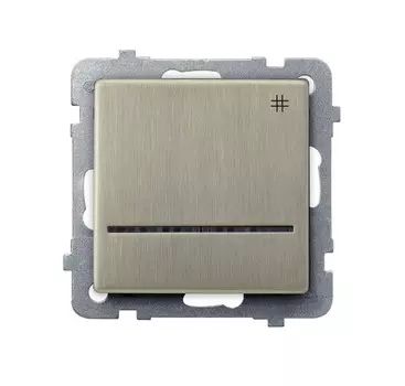 Ospel Sonata Медь (Новое серебро) Выключатель перекрестный (сх.7) с подсветкой, без рамки, LP-4RMS/m/44