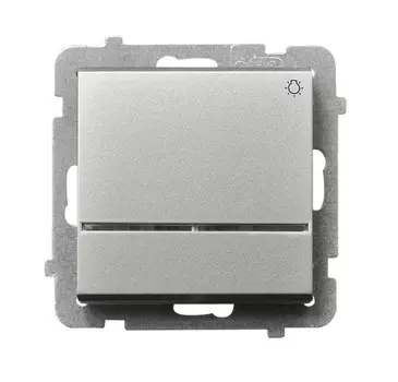 Ospel Sonata Серебро матовое Кнопка "светло" с подсветкой, без рамки LP-5RS/m/38