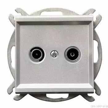 Ospel Sonata Серебро матовое Розетка антенная проходная ZAP-14, без рамки GPA-14RP/m/38