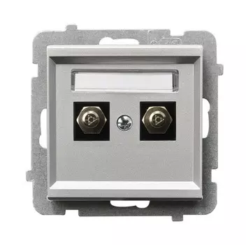 Ospel Sonata Серебро матовое Розетка для выравнивания потенциалов 2-я GPE-2R/m/38