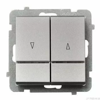 Ospel Sonata Серебро матовое Выключатель жалюзийный с подсветкой с механической блокировкой LP-7RBS/m/38