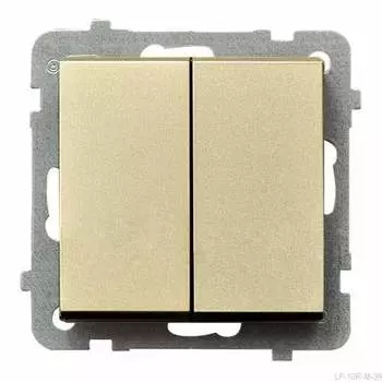 Ospel Sonata Шампанский золотой Переключатель 2-клавишный (сх.6+6), без рамки LP-10R/m/39