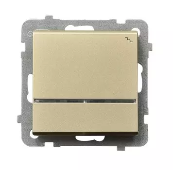 Ospel Sonata Шампанский золотой Переключатель (сх.6) 1-клавишный с подсветкой, без рамки LP-3RS/m/39