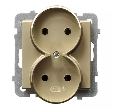 Ospel Sonata Шампанский золотой Розетка 2-я б/з (для монтажа в многопоставных рамках), без рамки GP-2RR/m/39