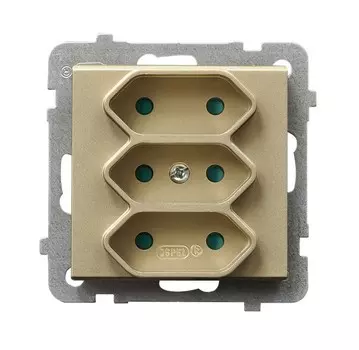 Ospel Sonata Шампанский золотой Розетка 3-я (в одну коробку) для узких вилок б/з EUROсо шторками, без рамки GP-3RP/m/39