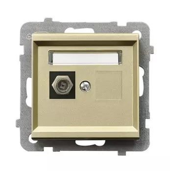Ospel Sonata Шампанский золотой Розетка антенная одинарная тип Ф, без рамки GPA-1RF/m/39