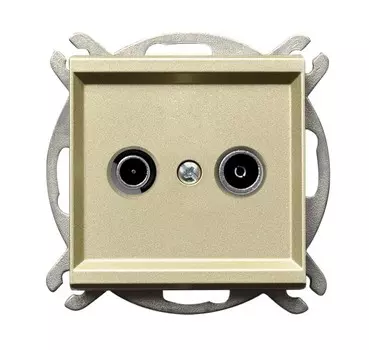 Ospel Sonata Шампанский золотой Розетка антенная проходная ZAP-10, без рамки GPA-10RP/m/39