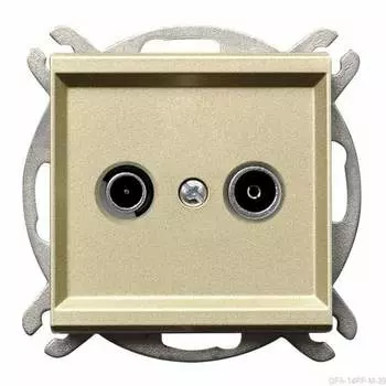 Ospel Sonata Шампанский золотой Розетка антенная проходная ZAP-14, без рамки GPA-14RP/m/39