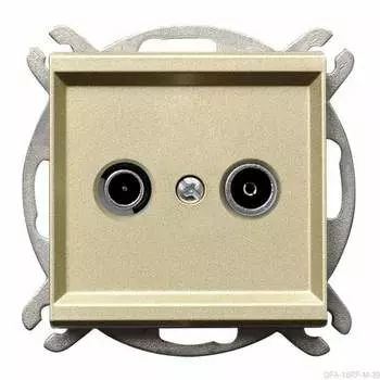 Ospel Sonata Шампанский золотой Розетка антенная проходная ZAP-16, без рамки GPA-16RP/m/39