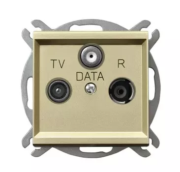 Ospel Sonata Шампанский золотой Розетка антенная RTV-DATA оконечная, без рамки GPA-RD/m/39
