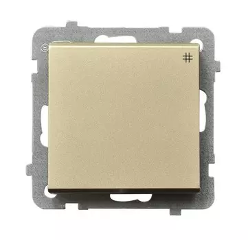 Ospel Sonata Шампанский золотой Выключатель перекрестный (сх.7), без рамки LP-4R/m/39