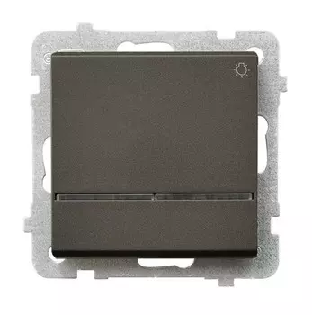 Ospel Sonata Шоколадный металлик Кнопка "светло" с подсветкой, без рамки LP-5RS/m/40