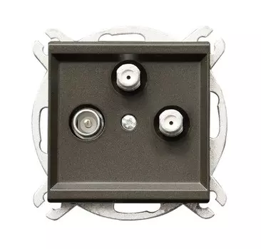 Ospel Sonata Шоколадный металлик Розетка 2-я ТВ-САТ-САТ, без рамки GPA-R2S/m/40