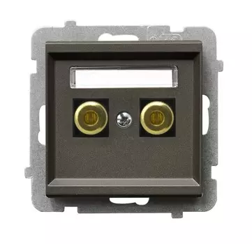 Ospel Sonata Шоколадный металлик Розетка аккустическая 1-я, без рамки GGN-1R/m/40