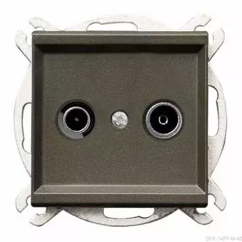 Ospel Sonata Шоколадный металлик Розетка антенная проходная ZAP-14, без рамки GPA-14RP/m/40