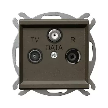 Ospel Sonata Шоколадный металлик Розетка антенная RTV-DATA оконечная, без рамки GPA-RD/m/40