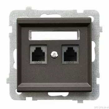 Ospel Sonata Шоколадный металлик Розетка телефонная 2-я - отдельная, без рамки GPT-2RN/m/40