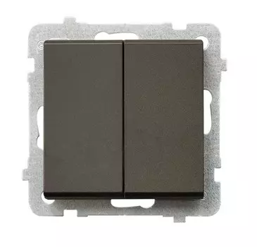 Ospel Sonata Шоколадный металлик Выключатель 2-клавишный, без рамки LP-2R/m/40