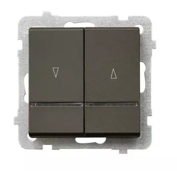 Ospel Sonata Шоколадный металлик Выключатель жалюзийный с подсветкой, без рамки LP-7RS/m/40