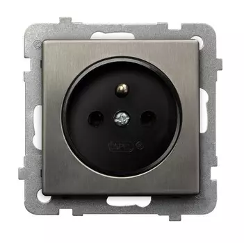 Ospel Sonata Сталь Розетка 1-я с/з польск.станд, без рамки GP-1RMZ/m/37