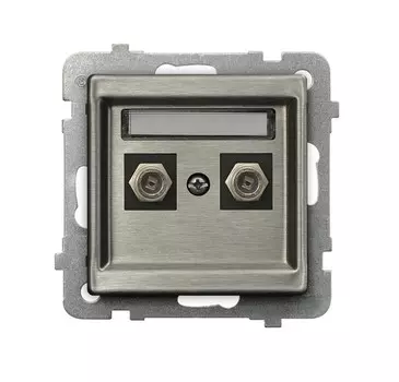 Ospel Sonata Сталь Розетка антенная двойная тип Ф, без рамки GPA-2RMF/m/37