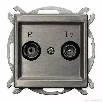 Ospel Sonata Сталь Розетка антенная проходная ZAP-14, без рамки GPA-14RMP/m/37