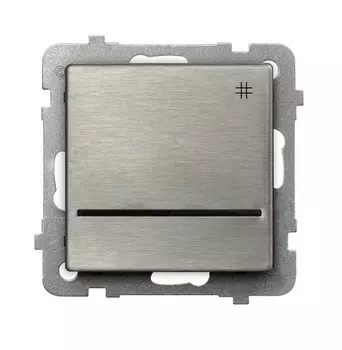 Ospel Sonata Сталь Выключатель перекрестный (сх.7) с подсветкой, без рамки, LP-4RMS/m/37