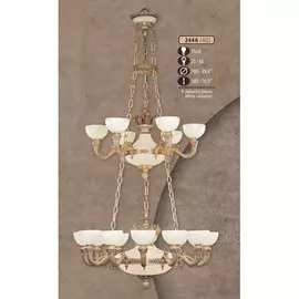 Подвесная люстра 244A 244A/15+8 AQ WHITE/CREAM ALABASTER Riperlamp
