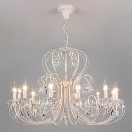Подвесная люстра 3305 3305/12 белый с золотом / прозрачный хрусталь Eurosvet
