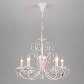 Подвесная люстра 3305 3305/5 белый с золотом / прозрачный хрусталь Eurosvet