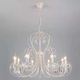 Подвесная люстра 3305 3305/8 белый с золотом / прозрачный хрусталь Eurosvet