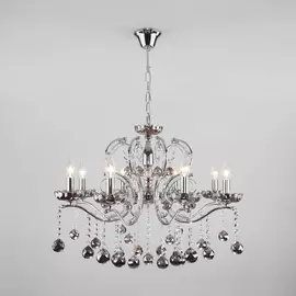 Подвесная люстра Brezza 10107/8 хром/дымчатый хрусталь Strotskis Eurosvet