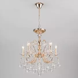 Подвесная люстра Collana 10096/5 золото/прозрачный хрусталь Strotskis Eurosvet