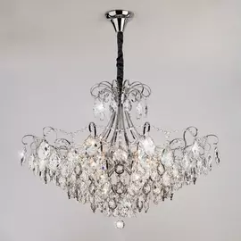 Подвесная люстра Crystal 10080/12 хром / прозрачный хрусталь Eurosvet