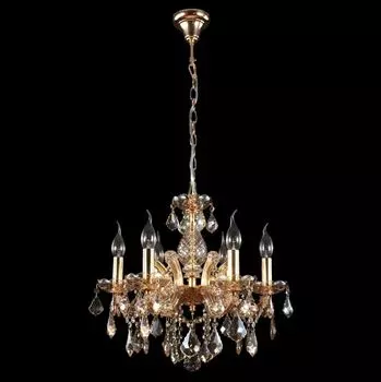 Подвесная люстра Crystal Lux Ines SP6 Gold/Amber