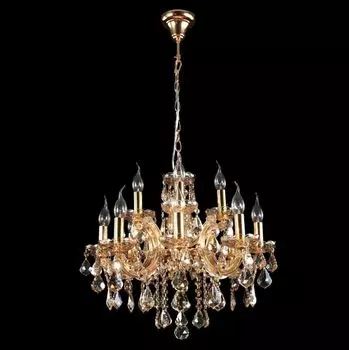 Подвесная люстра Crystal Lux Ines SP8+4 Gold/Amber