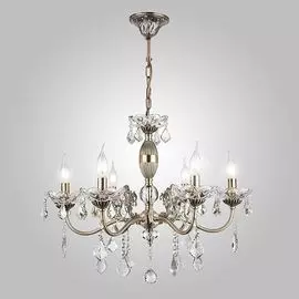 Подвесная люстра Eurosvet 10005/6 античная бронза/прозрачный хрусталь Strotskis