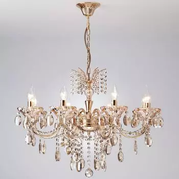 Подвесная люстра Eurosvet 10025/8 золото/тонированный хрусталь Strotskis